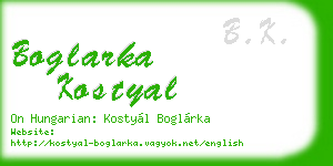 boglarka kostyal business card